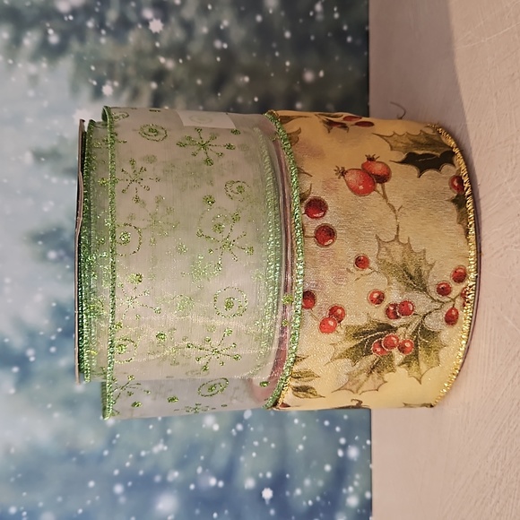 Holiday Christmas non religious wire ribbon rolls and a question game most NWT - Picture 4 of 12